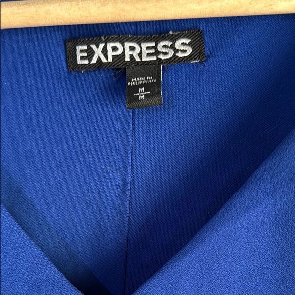 Express Royal Blue V-Neck Dress - Picture 2 of 10